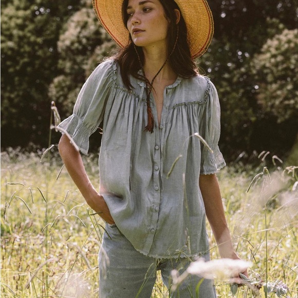 Kara Thoms Tops - Kara Thoms The Meadow Blouse in Blue